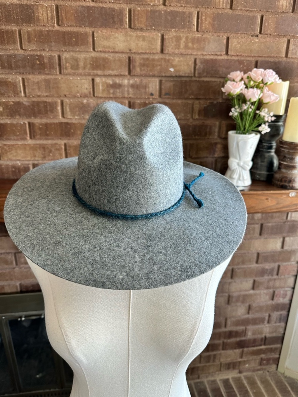 Gigi Pip Grey Scottie Wide Brim Fedora Hat 100% Australian Wool S/M 57 - Picture 5 of 11